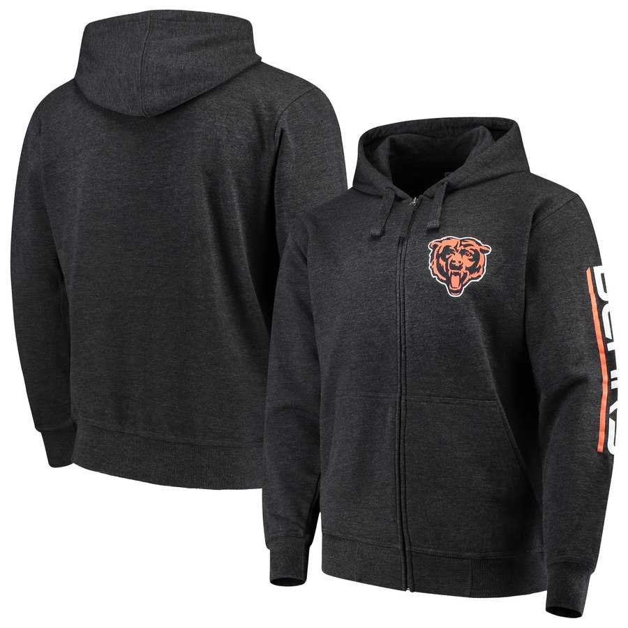 Men's Chicago Bears G III Sports by Carl Banks Post Route Full Zip Hoodie Charcoal,We sell and wholesale Men's Chicago Bears G III Sports by Carl Banks Post Route Full Zip Hoodie Charcoal on line form chian!